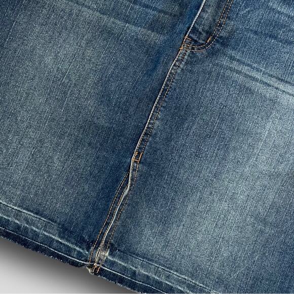 FADED GLORY WOMENS VINTAGE MINI SKIRT Y2K BOHO WESTERN BLUE 16W - Picture 4 of 6